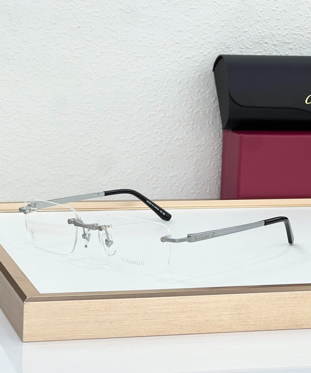 𝓒𝓪𝓻𝓽𝓲𝓮𝓻 CT0511O Eyeglasses Rimless Titanium Optical Frame Size 55□18 145 𝓒𝓪𝓻𝓽𝓲𝓮𝓻 CT0511O Eyeglasses Rimless Titanium Optical Frame Size 55□18 145