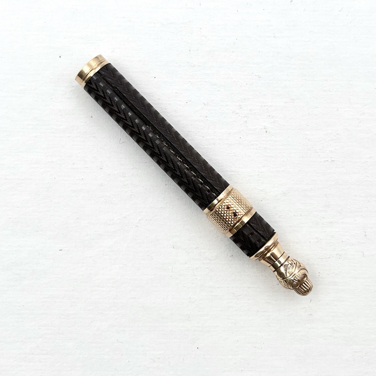 Antique 1867 Victorian Telescopic Pencil & Dip Pen Combo Hard Rubber - As is