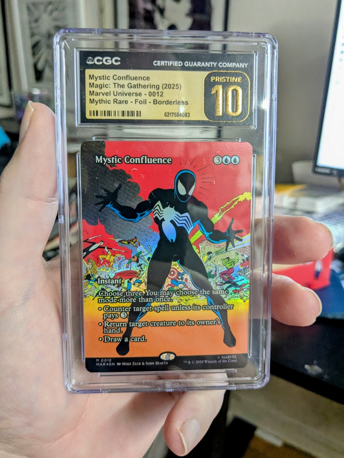 MTG MYTHIC RARE FOIL BORDERLESS SPIDER-MAN Mystic Confluence CGC PRISTINE 10 MTG MYTHIC RARE FOIL BORDERLESS SPIDER-MAN Mystic Confluence CGC PRISTINE 10