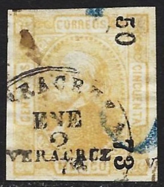 MEXICO 1872 SCOTT 96 50c HIDALGO USED MEXICO 1872 SCOTT 96 50c HIDALGO USED