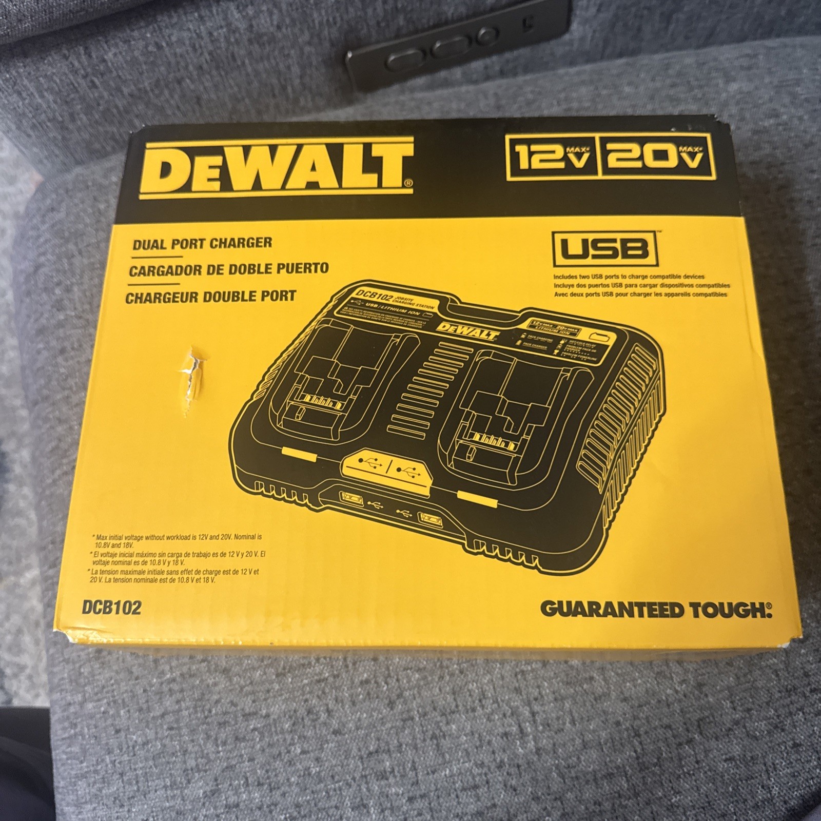 DEWALT 12V to 20V MAX Lithium-Ion Dual Port Jobsite Charging Station DEWALT 12V to 20V MAX Lithium-Ion Dual Port Jobsite Charging Station