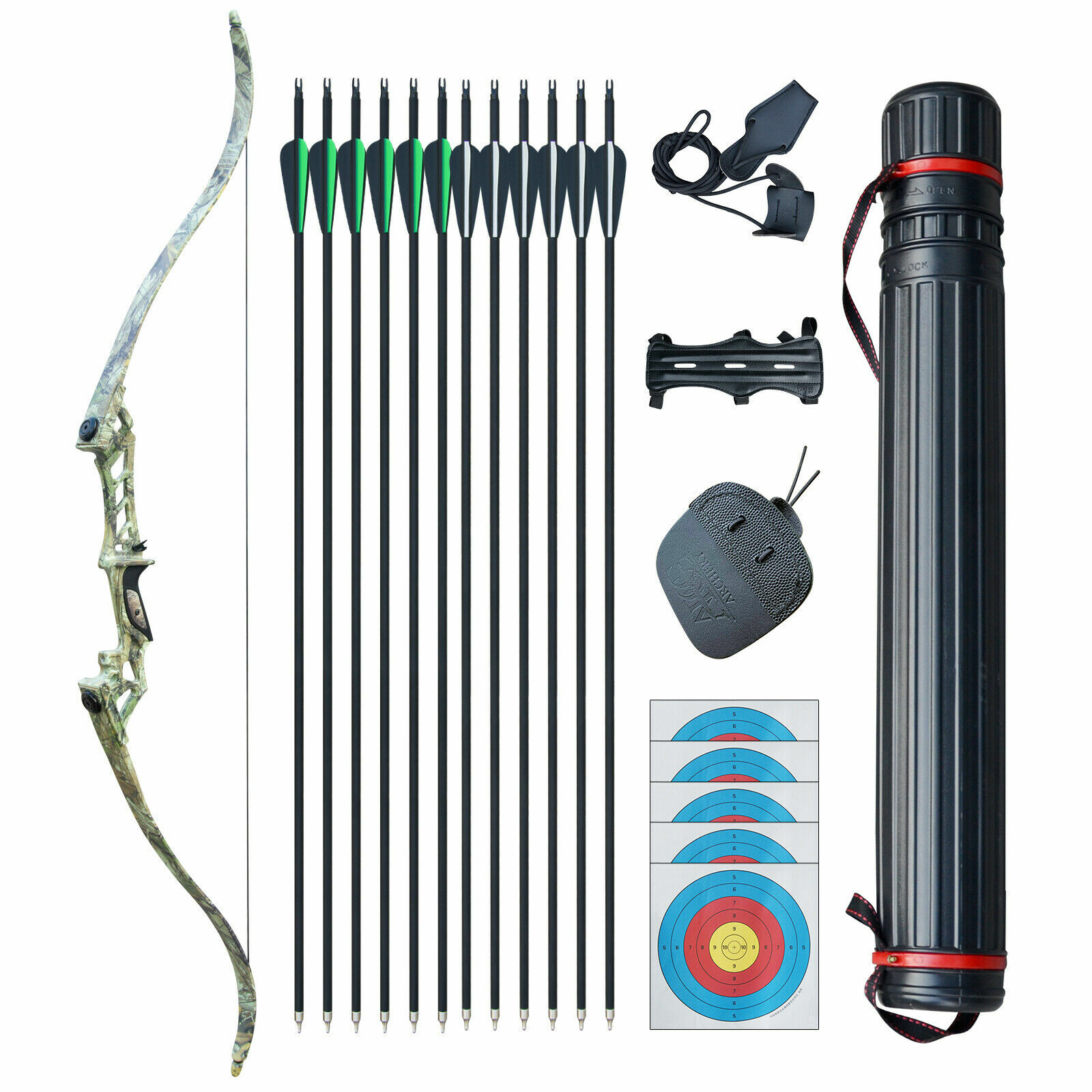 30-70lb Takedown Recurve Bow and Arrows Set Adult Practice Right Hand Archery
