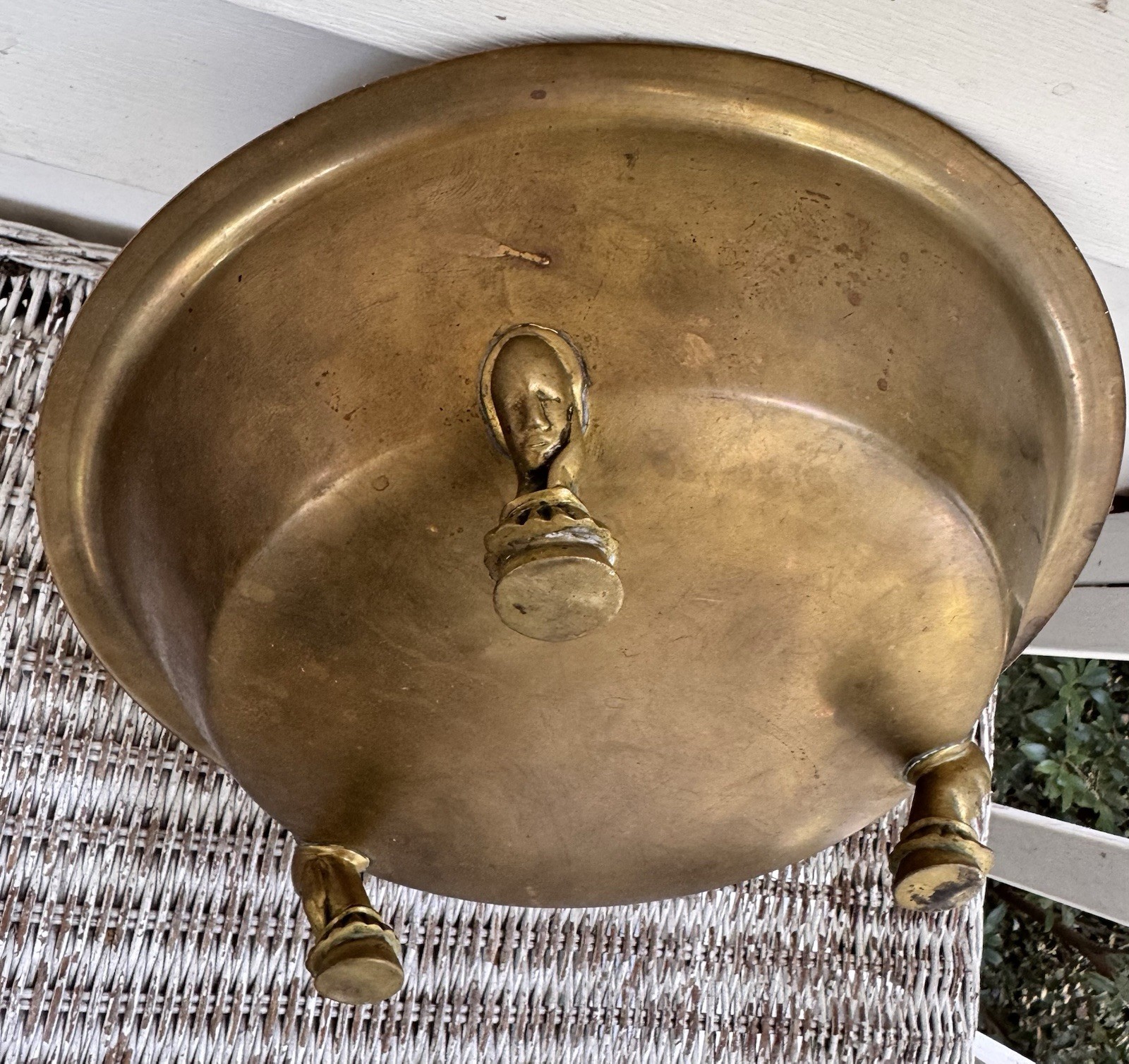 RARE Antique Footed Brass Bowl RARE Antique Footed Brass Bowl
