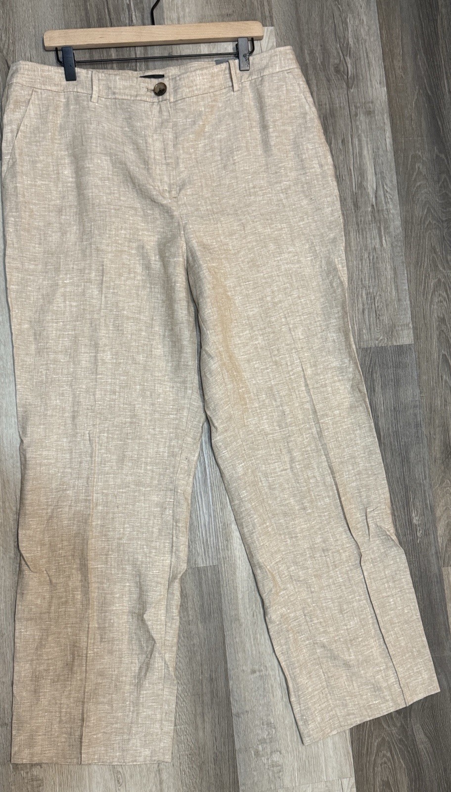 NWT Talbots 100% Linen Pants Womens Sz 14 - Flat Front Straight Leg Pockets $129 NWT Talbots 100% Linen Pants Womens Sz 14 - Flat Front Straight Leg Pockets $129