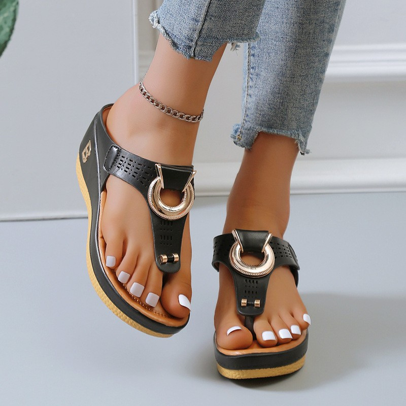Low-Wedge Women Orthopedic Sandals Casual Flat Shoes Flip Flops Ladies Anti-Slip Low-Wedge Women Orthopedic Sandals Casual Flat Shoes Flip Flops Ladies Anti-Slip
