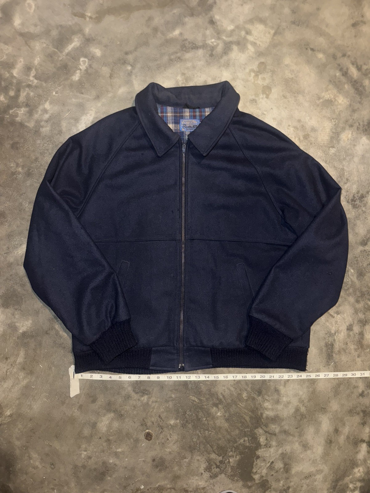 Vintage Pendleton Wool Bomber Jacket Navy Blue Full Zip Made in USA Mens XL Vintage Pendleton Wool Bomber Jacket Navy Blue Full Zip Made in USA Mens XL