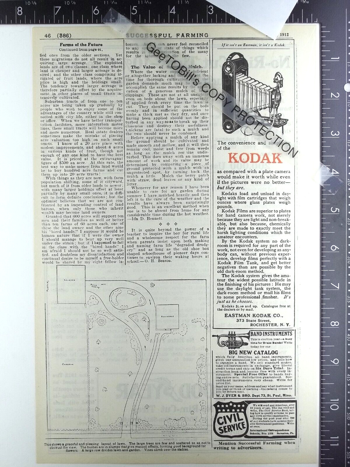1912 ADVERTISING for Eastman Kodak fold out camera