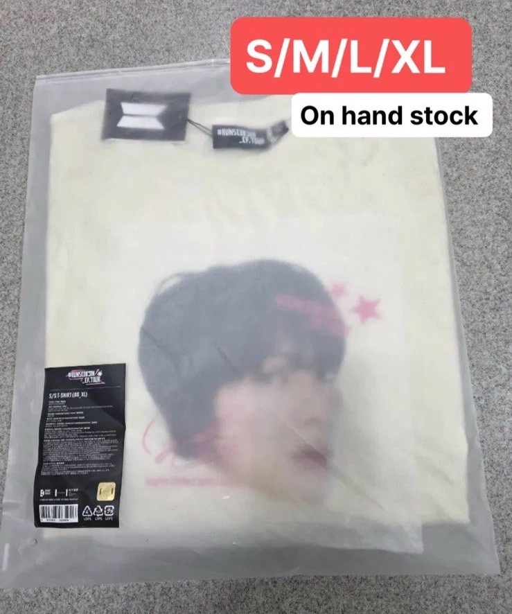 BTS Jin Face Print T-Shirt K-pop Official Merch All Size BTS Jin Face Print T-Shirt K-pop Official Merch All Size