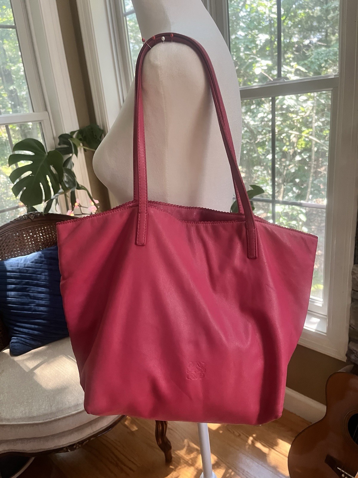 Vintage Loewe Tote Soft Napa Leather Pink Beautiful Quiet Luxury Vintage Loewe Tote Soft Napa Leather Pink Beautiful Quiet Luxury