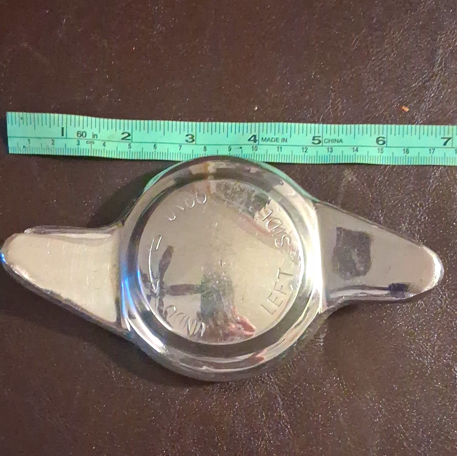 Vintage British WireWheel 2-Eared Knock-Off Spinner Nut - LEFT SIDE - OEM Chrome Vintage British WireWheel 2-Eared Knock-Off Spinner Nut - LEFT SIDE - OEM Chrome