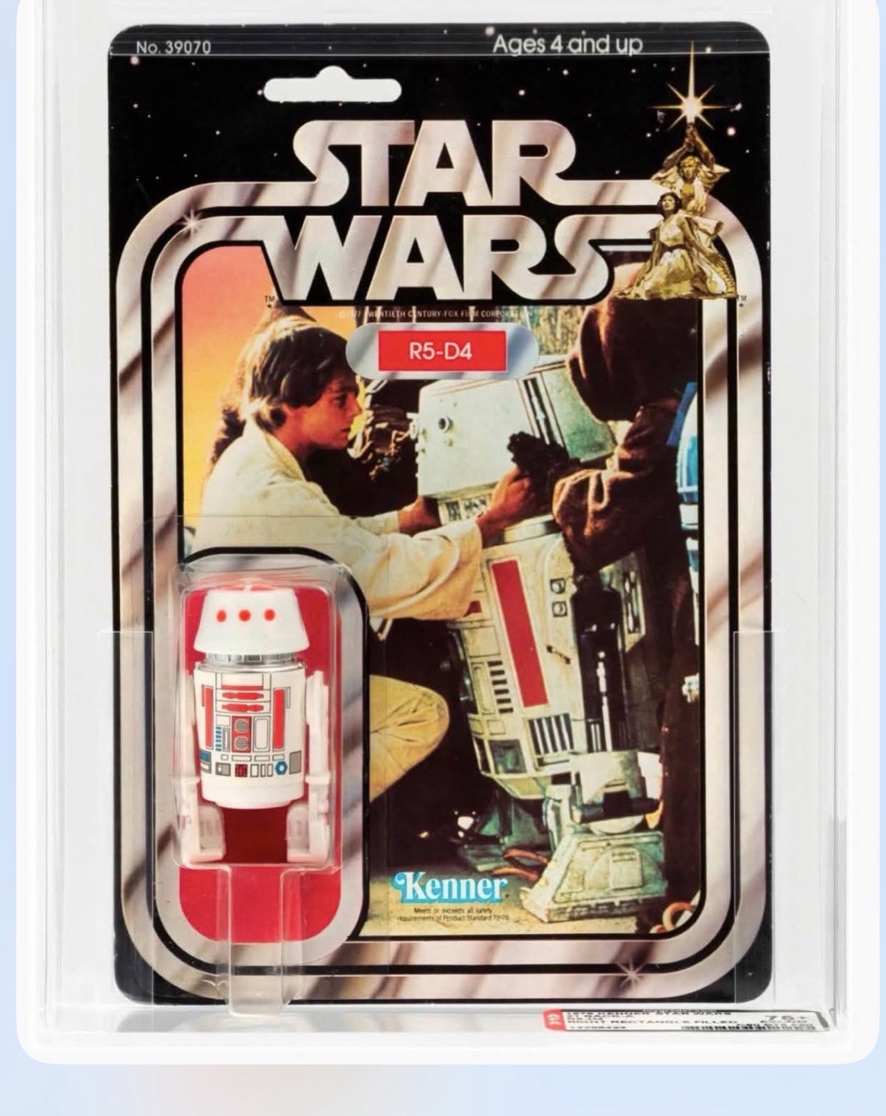 R5-D4 RED BAR 🟠⚪️🟠 Graded AFA 75+ Carded STAR WARS Vintage Kenner Droid Graded
