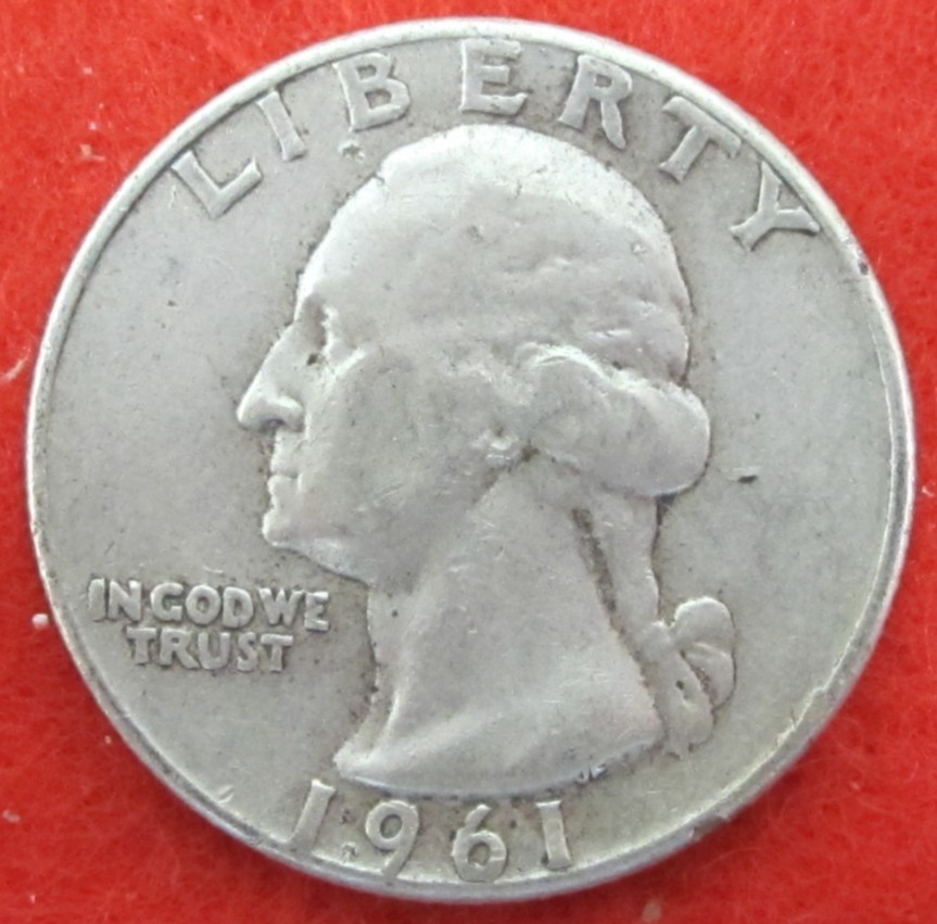 1961 (P) Washington Silver Quarter - Circulated - Actual Coin L1610
