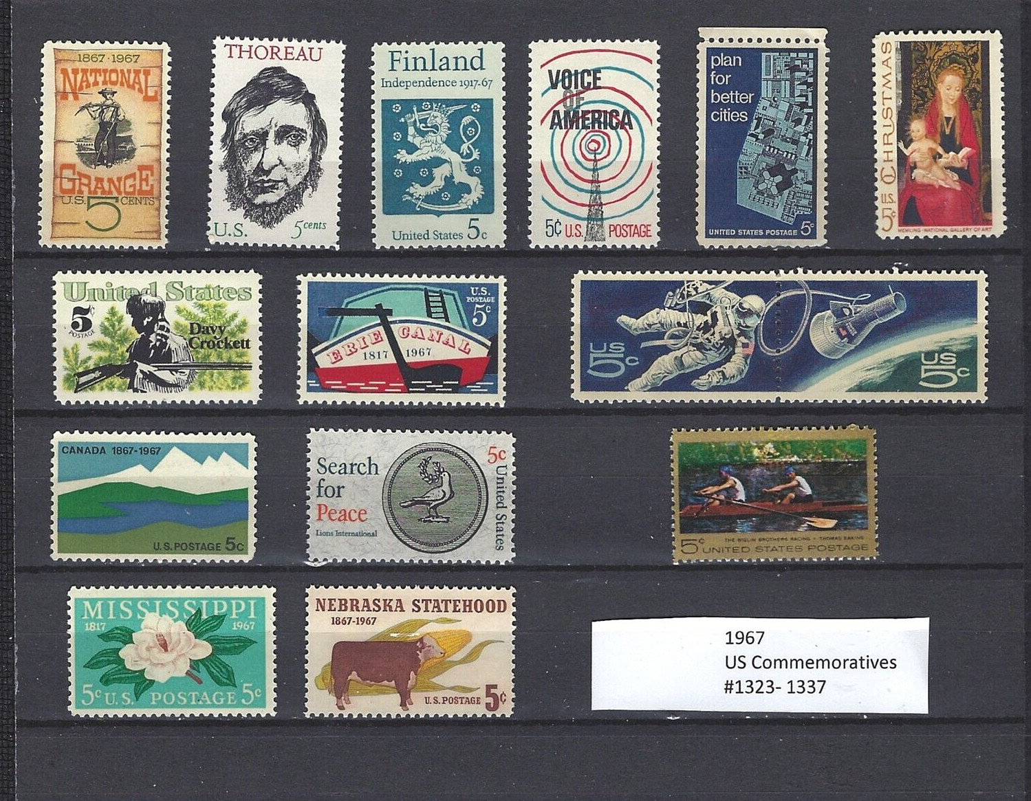 1967 US Commemorative Year Stamp Set #1323-1337 MINT NH 1967 US Commemorative Year Stamp Set #1323-1337 MINT NH