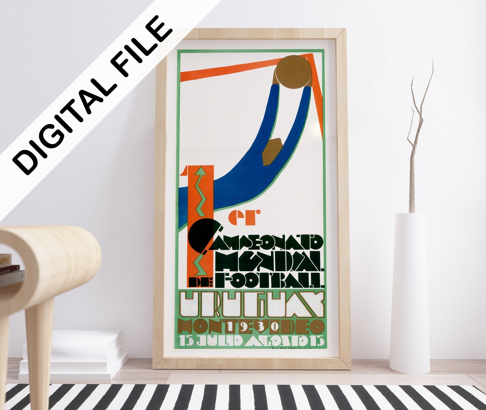 Exclusive vintage poster of 1st Football Uruguayan Championship - high quality