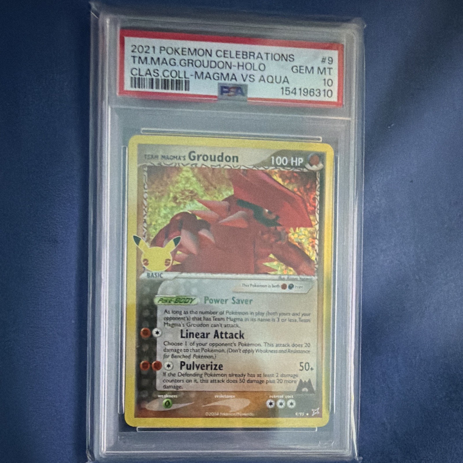 Pokemon TCG 2021 Celebrations Team Magma\'s Groudon Holo PSA 10 9/95 Pokemon TCG 2021 Celebrations Team Magma\'s Groudon Holo PSA 10 9/95