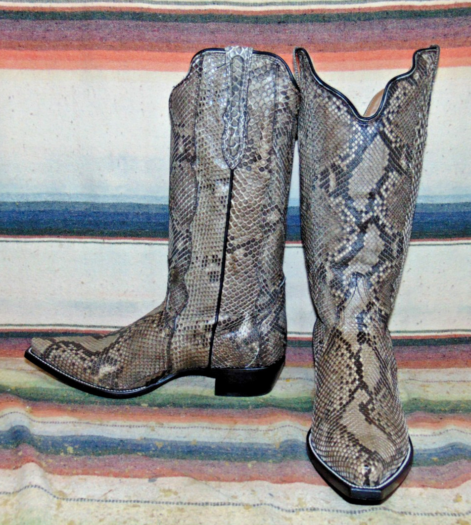 Womens Rujo The Evalyne Caviar Full Snakeskin Cowboy Boots 10.5 M New in Box