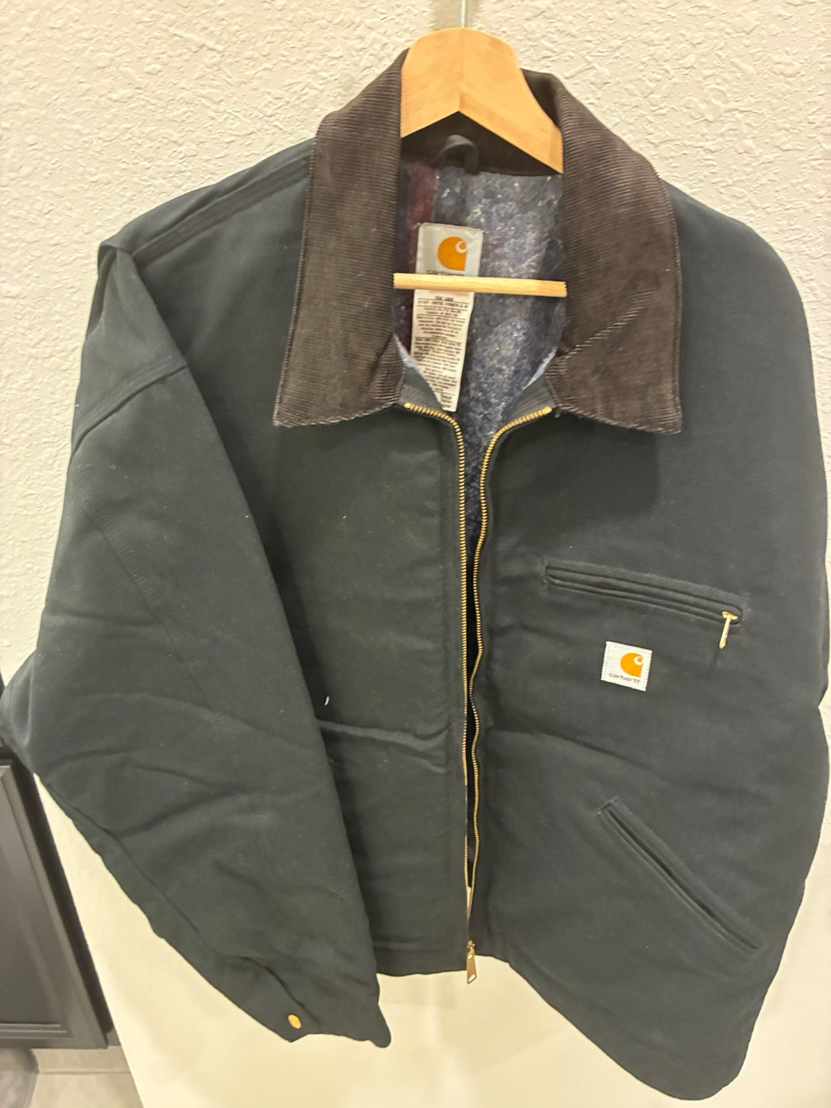 Vintage Carhartt J01 BLK Detroit Jacket Blanket Lined Made in USA Size 52 Reg 07 Vintage Carhartt J01 BLK Detroit Jacket Blanket Lined Made in USA Size 52 Reg 07