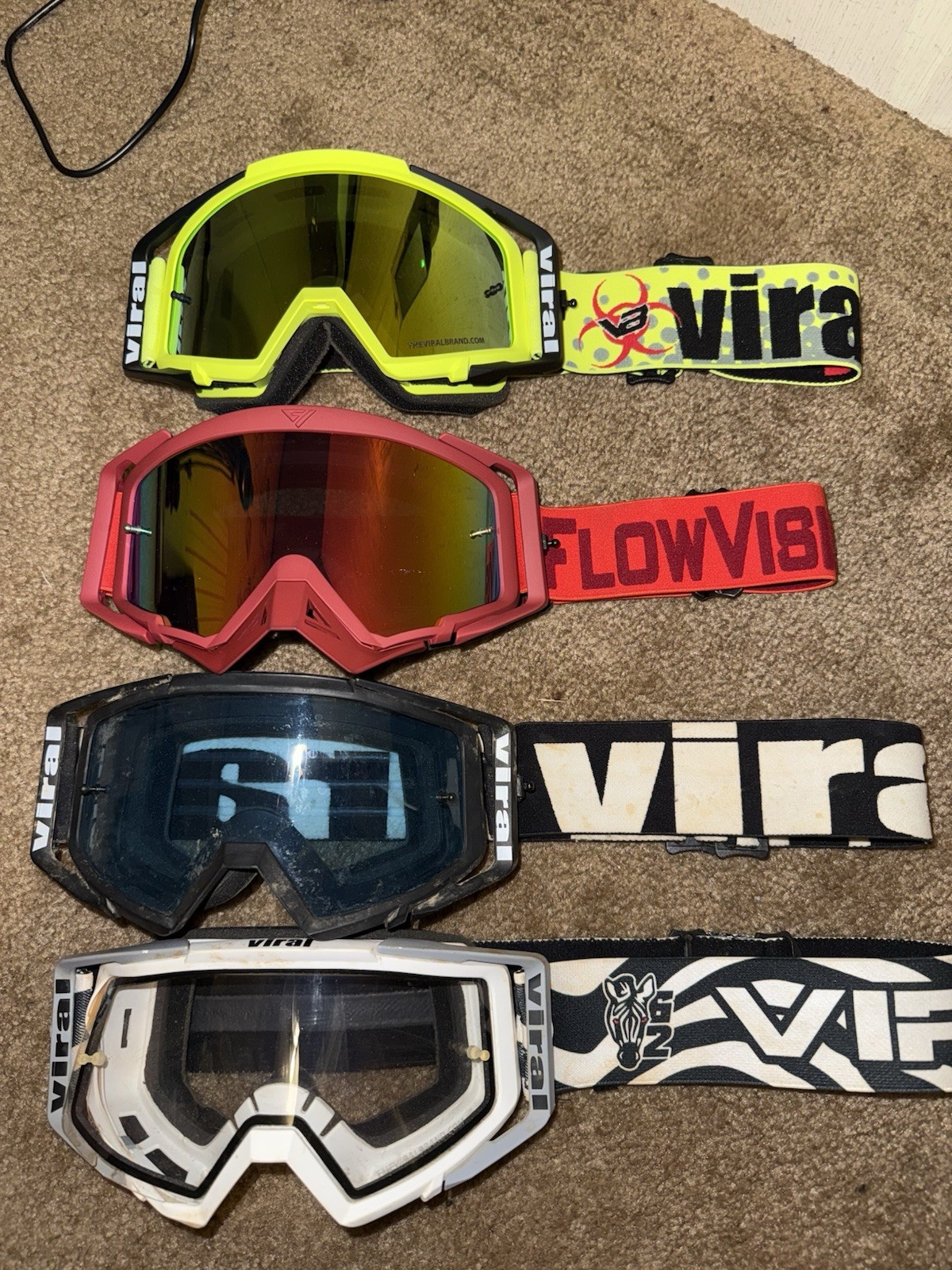 Four Pair Motocross Goggles Four Pair Motocross Goggles