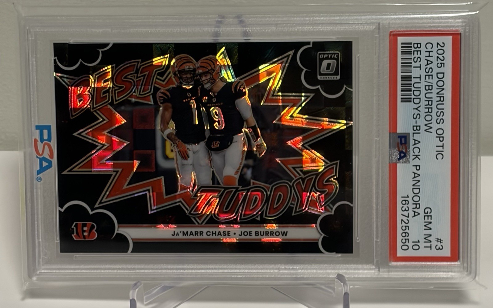 2025 Panini Donruss - Best Tuddys Burrow Chase #3 Black Pandora /149 PSA 10 💎 2025 Panini Donruss - Best Tuddys Burrow Chase #3 Black Pandora /149 PSA 10 💎