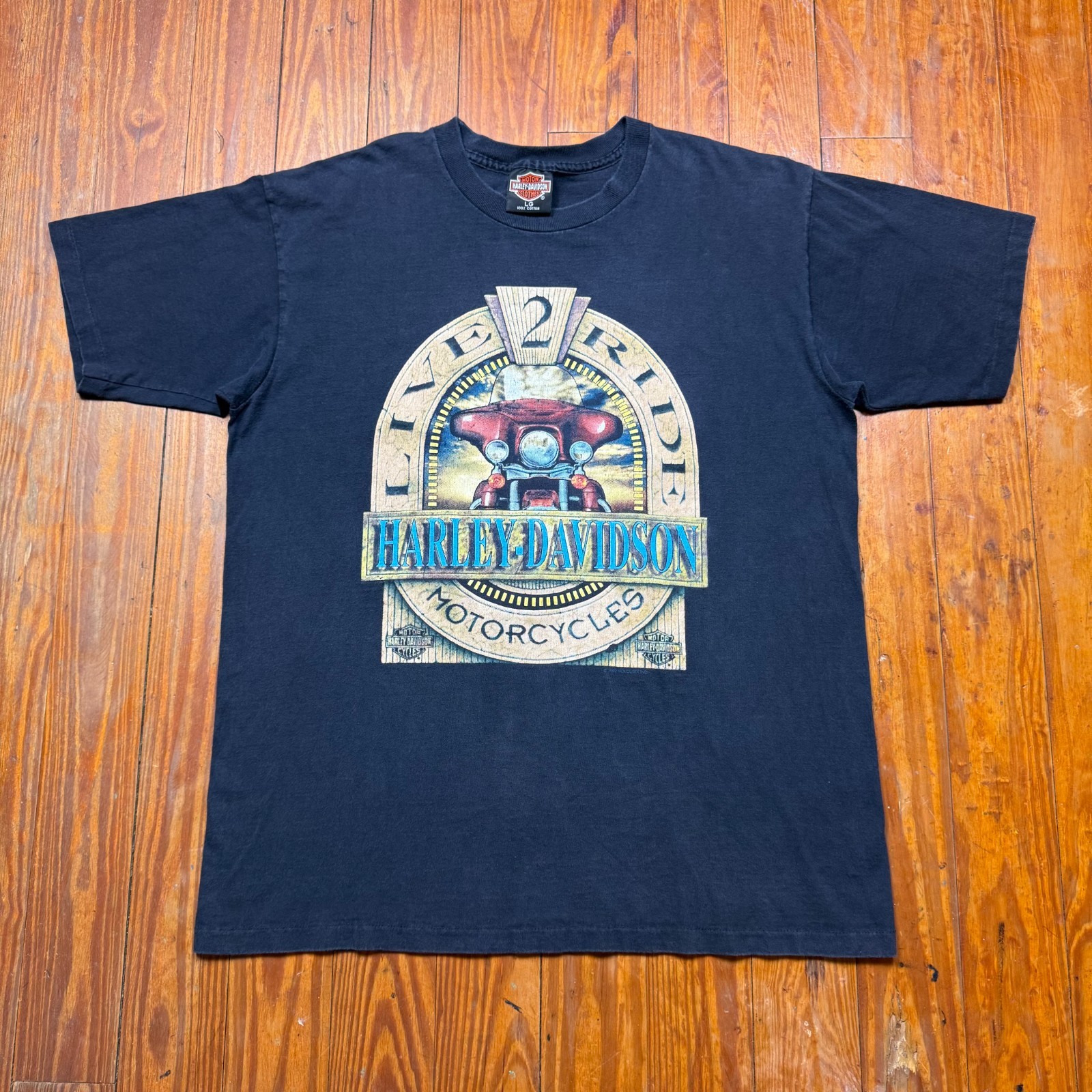 Vintage Harley Davidson Shirt Mens Size Large Live 2 Ride Mantua Ohio 1992 90s Vintage Harley Davidson Shirt Mens Size Large Live 2 Ride Mantua Ohio 1992 90s