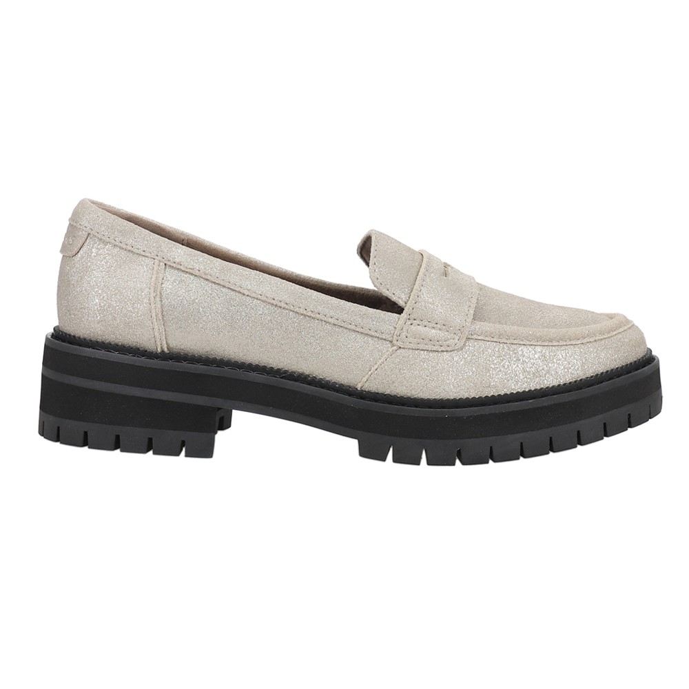 TOMS Cara Slip On Loafers Womens Silver  10021473T-040