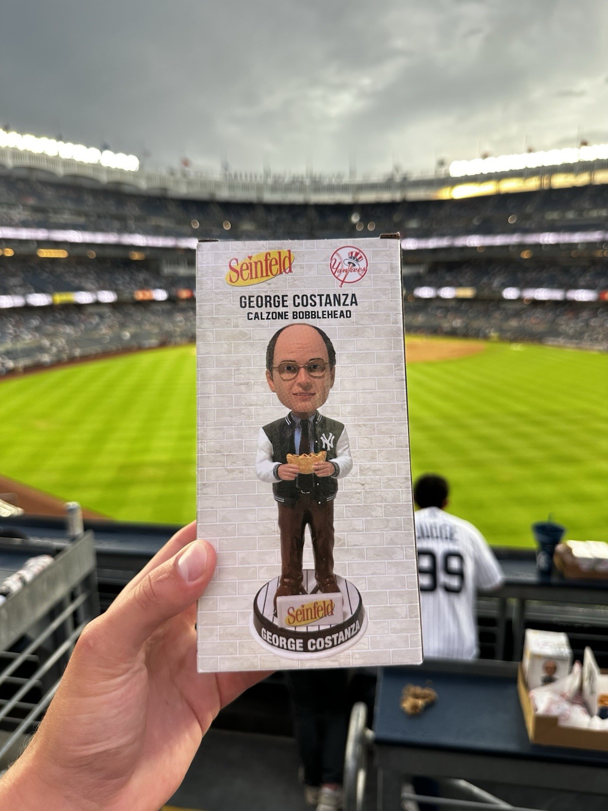 2026 New York Yankees Seinfeld George Costanza Calzone Bobblehead 8/27 *IN HAND*