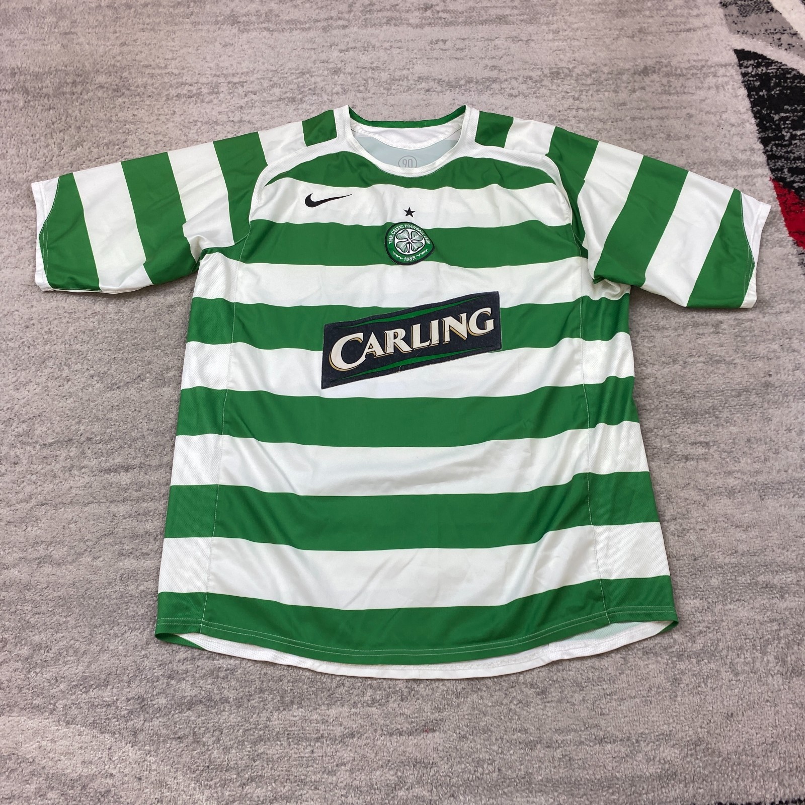 Vintage Nike Celtic Carling Jersey Large Green Soccer 2005 2006 Home Futbol FC