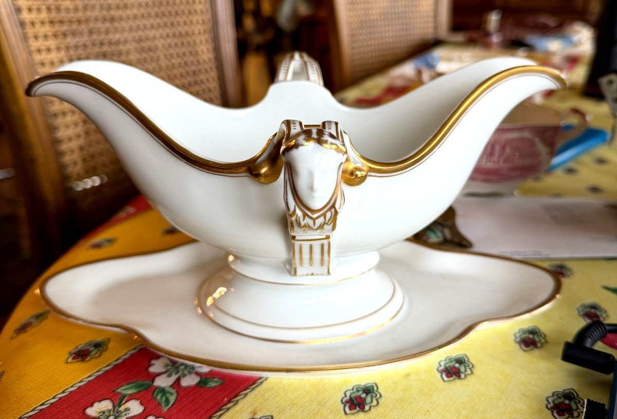 ANTIQUE ROSENTHAL EMPIRE BAVARIAN SAUCE BOAT W/ NEO-CLASSICAL MAIDEN FIGUREHEAD ANTIQUE ROSENTHAL EMPIRE BAVARIAN SAUCE BOAT W/ NEO-CLASSICAL MAIDEN FIGUREHEAD