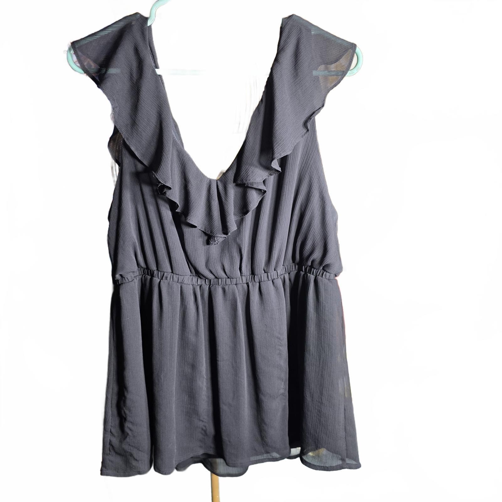 2X Torrid black ruffle sleeveless shirt 2X Torrid black ruffle sleeveless shirt