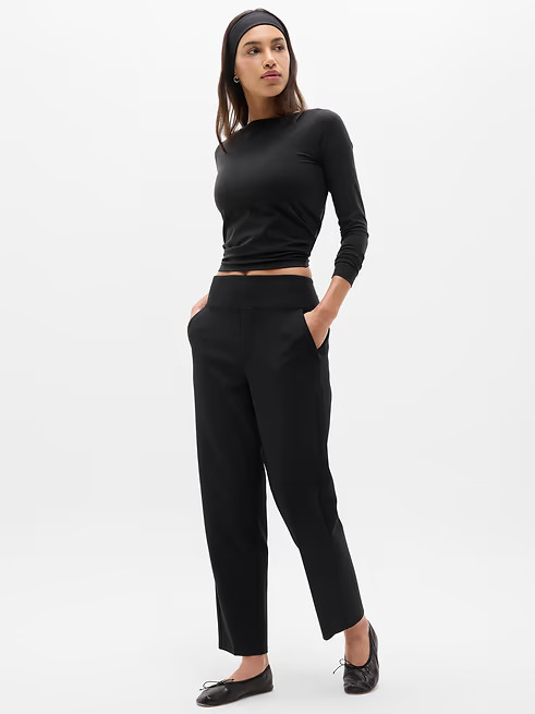 NWOT ATHLETA Endless High Rise Black Pants Travel Casual Comfy Waistband, Size 6 NWOT ATHLETA Endless High Rise Black Pants Travel Casual Comfy Waistband, Size 6