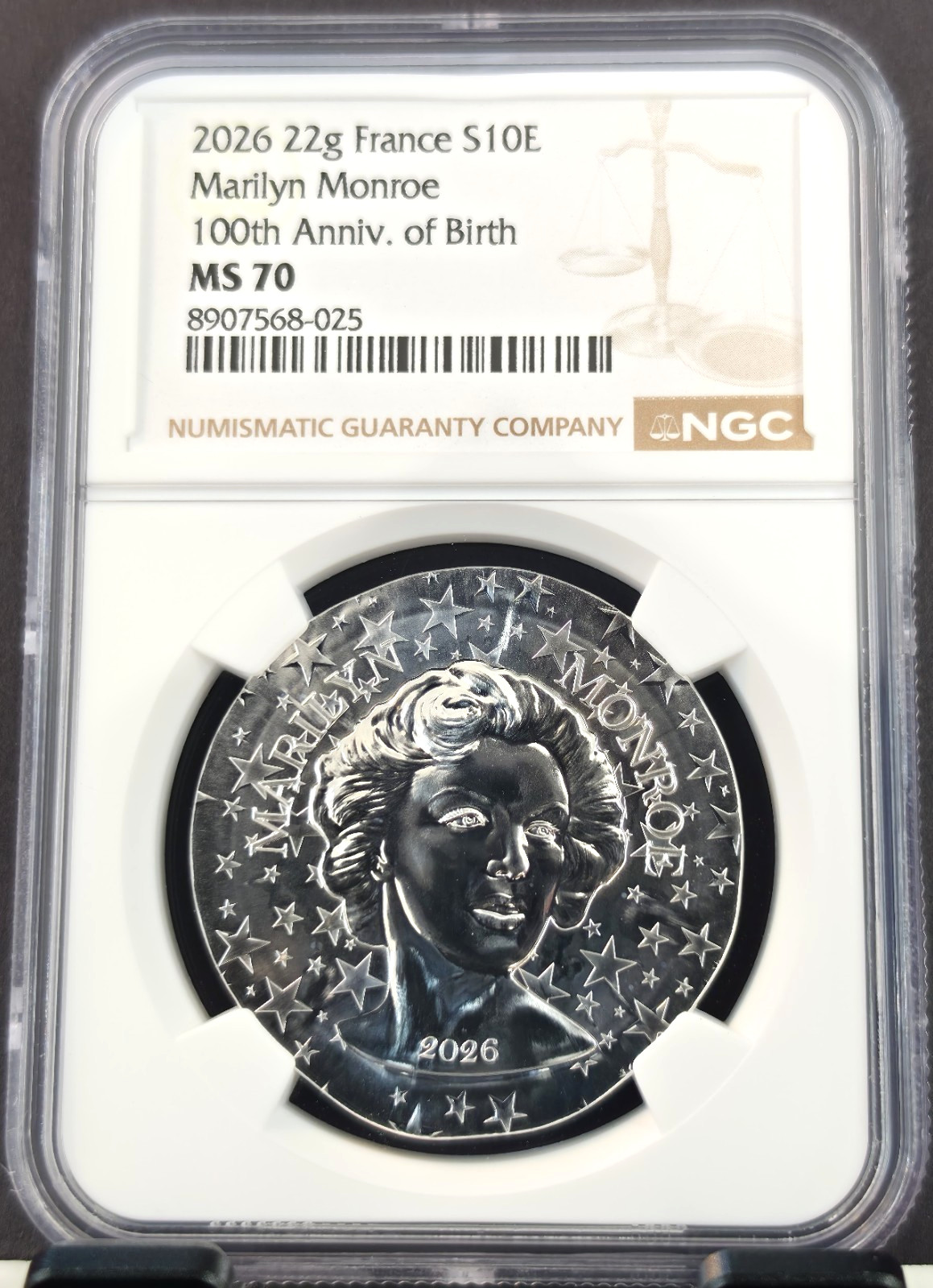 2026 FRANCE SILVER 10 EURO MARILYN MONROE ANNIV NGC MS 70 RARE PERFECT GRADE 2026 FRANCE SILVER 10 EURO MARILYN MONROE ANNIV NGC MS 70 RARE PERFECT GRADE