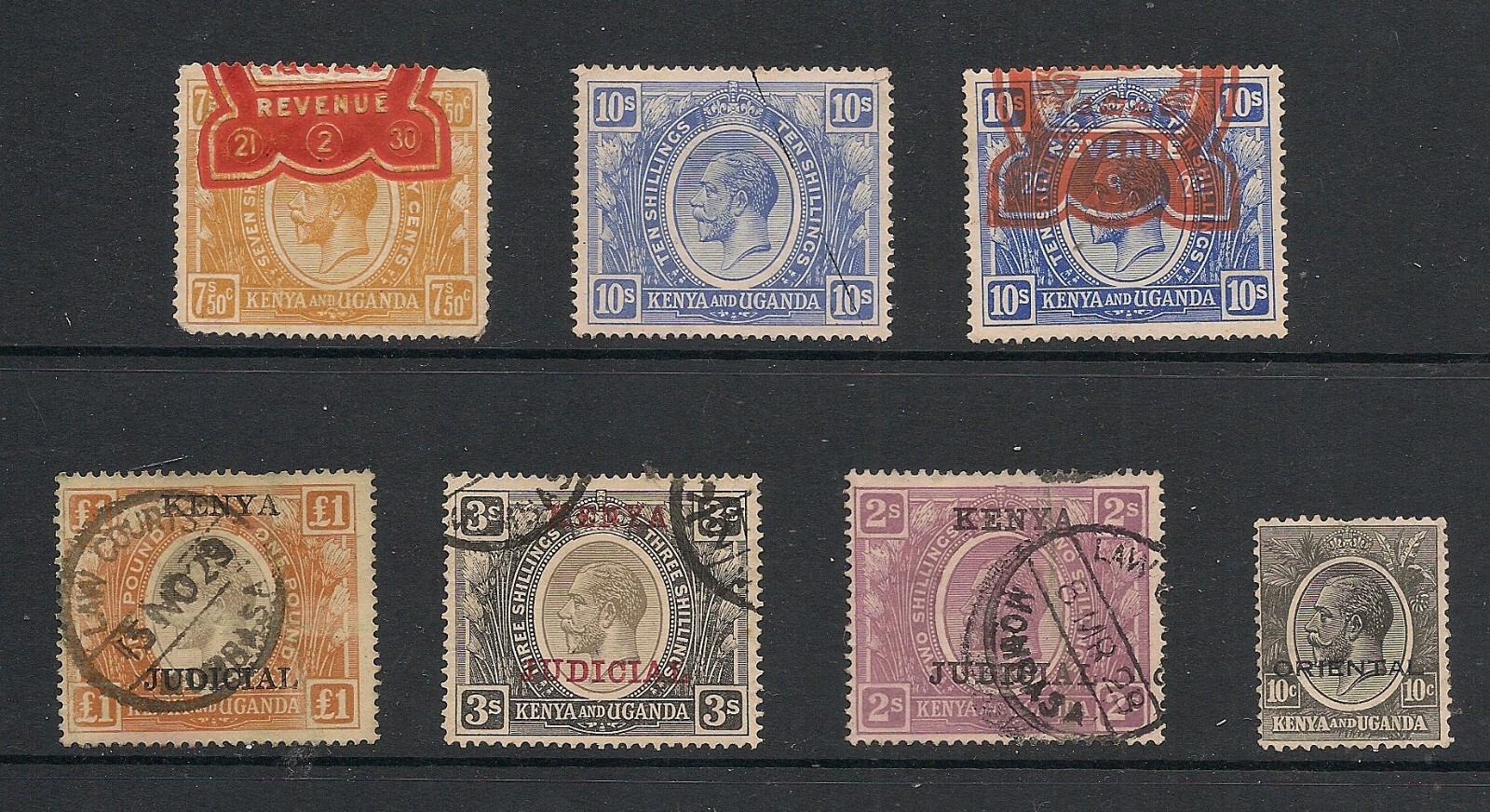 British Commonwealth Kenya & Uganda KGV Revenues Selection British Commonwealth Kenya & Uganda KGV Revenues Selection
