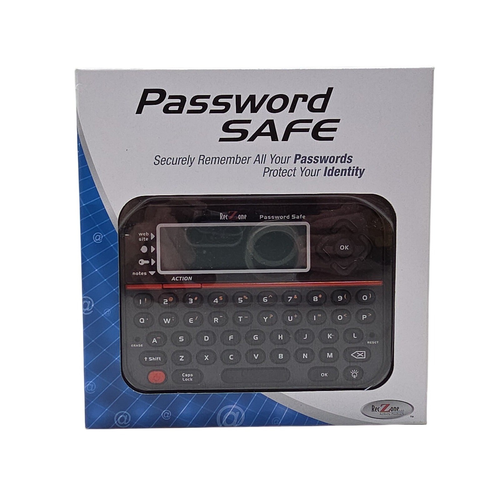 RecZone Password SAFE Model 595 Handheld Electronic Offline Password Vault Black