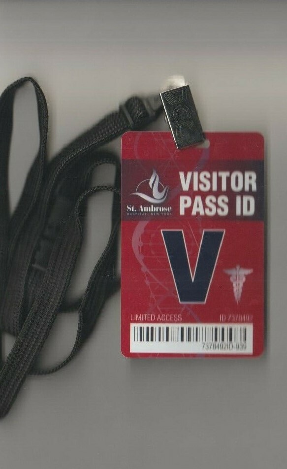 Shadowhunters Season 3 Prop Saint Ambrose Hospital Visitor Pass ID Shadowhunters Season 3 Prop Saint Ambrose Hospital Visitor Pass ID