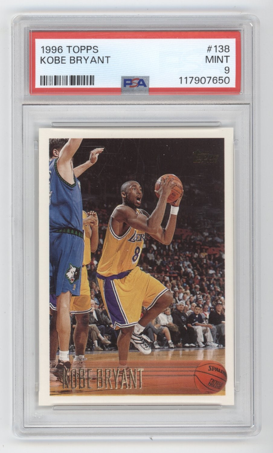 KOBE BRYANT 1996-97 TOPPS ROOKIE RC #138 LAKERS PSA 9 Q1887