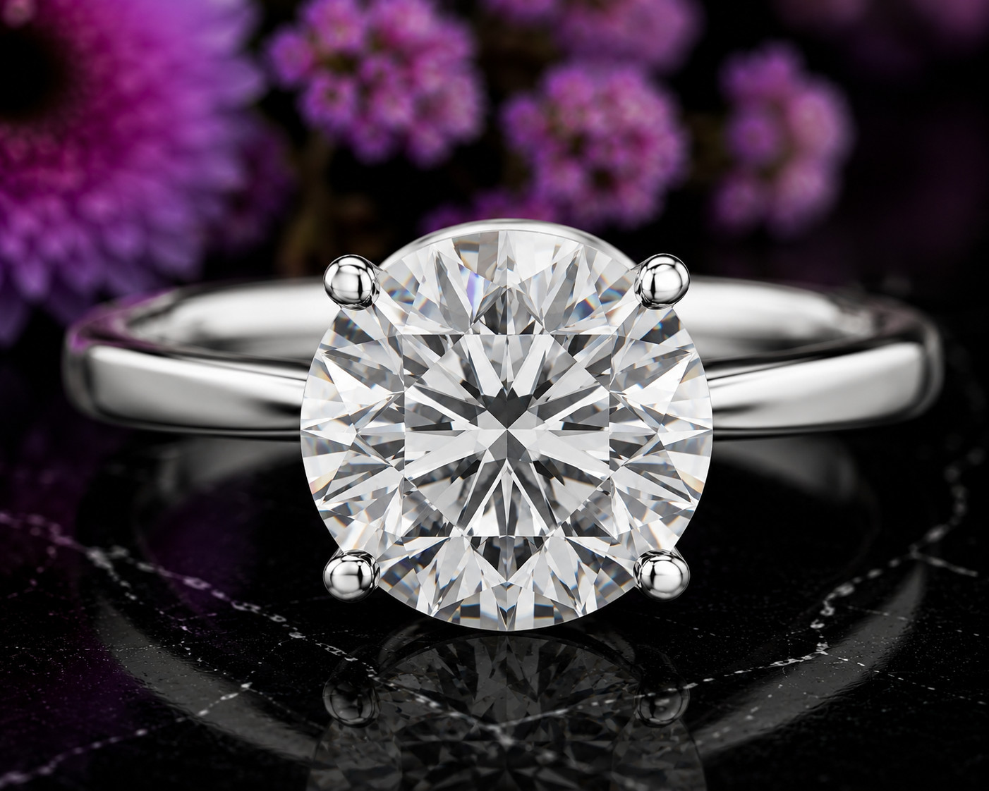 IGI 1.00Ct Round-Cut F/VS1 Lab Grown Diamond Engagement Ring 14k White Gold