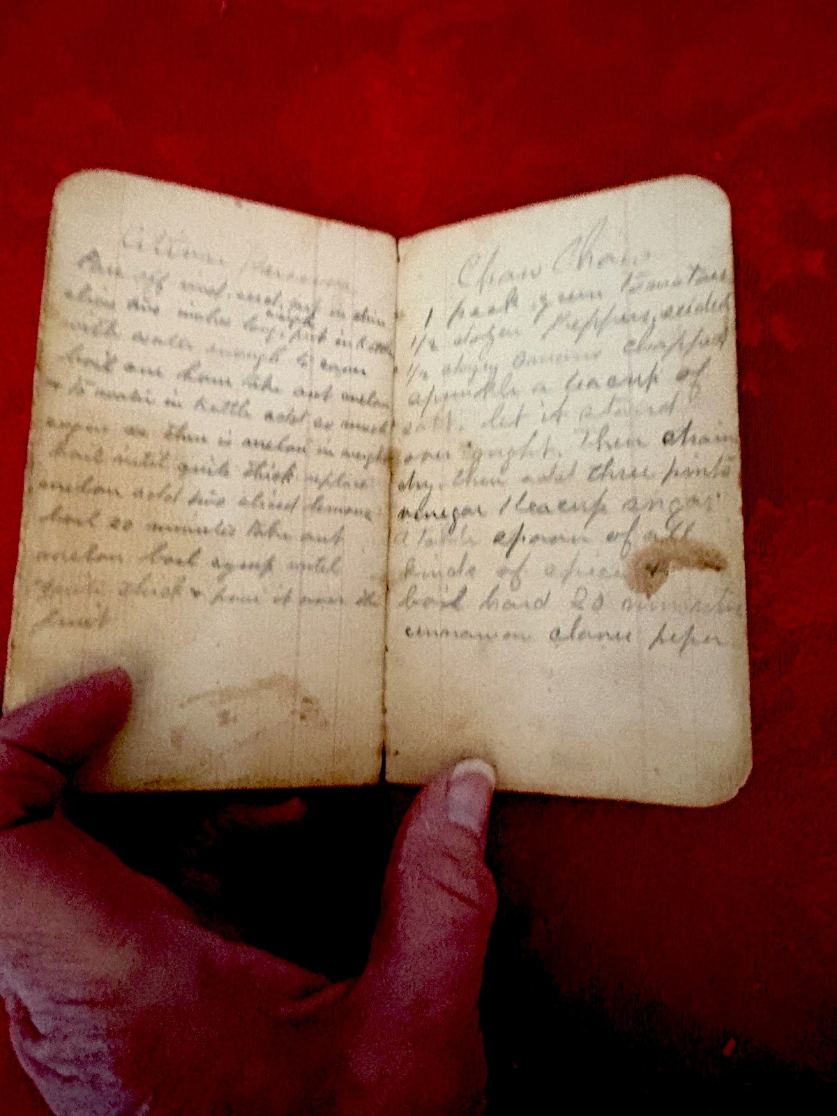 Handwritten 1880's Recipe/