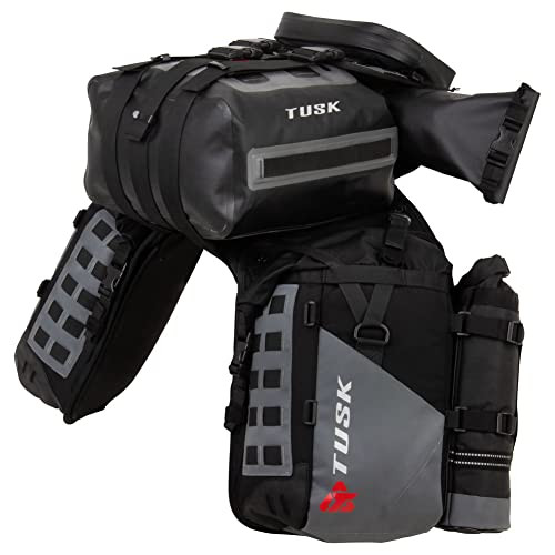 TUSK Highland X2 Rackless Adventure Motorcycle Luggage System w/Small Dry Duffel