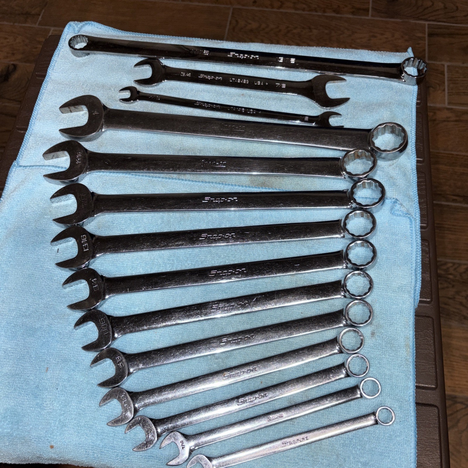 Snap-On 11 pc 12-Point SAE Combination Wrench Set OEX711B (3/8–1\