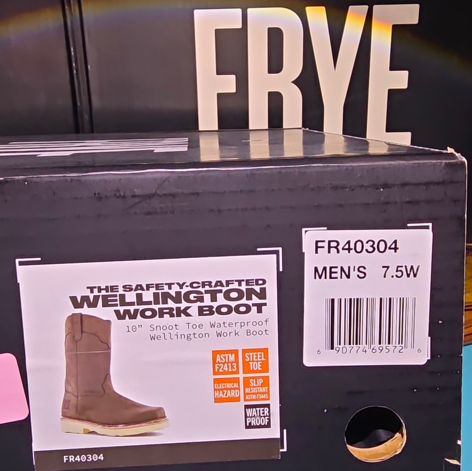 Frye Supply Wellington Waterproof EH Steel Toe Work Boots Men\'s 7.5W FR40304