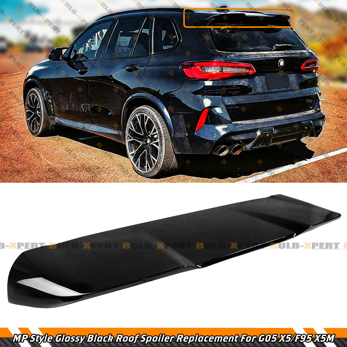 FOR 19-25 BMW G05 X5 F95 X5M MP STYLE GLOSS BLACK EXTENDED ROOF SPOILER WING LID