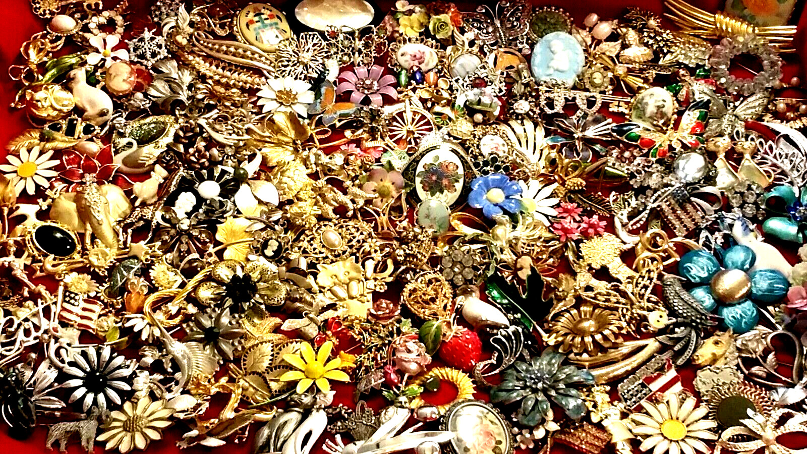 Vintage Costume Jewelry Lots Brooches & Pins Wear Repair Craft Signed Unsigned