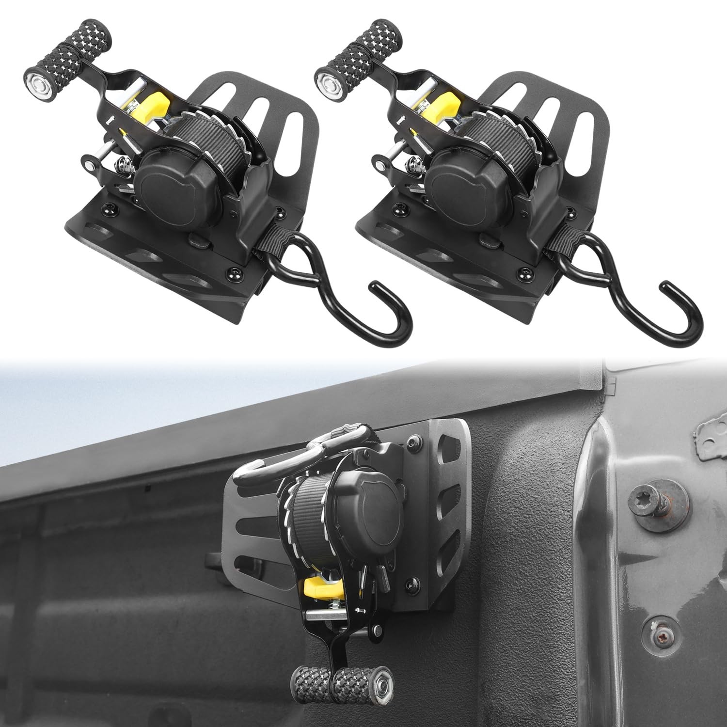 Retractable Ratchet Tie Down Straps Compatible with for 2015-2022 Chevy Color... Retractable Ratchet Tie Down Straps Compatible with for 2015-2022 Chevy Color...