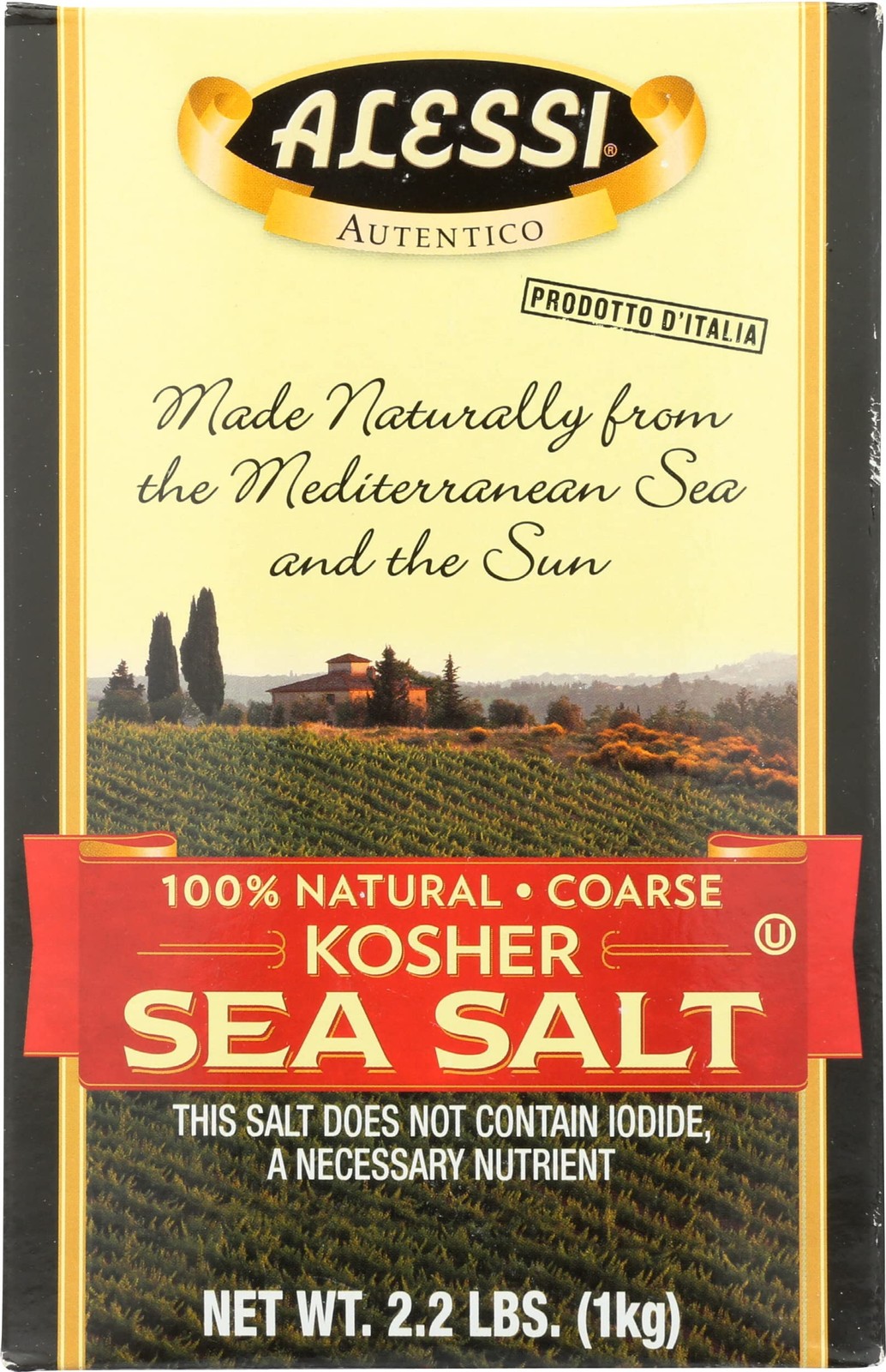 Alessi Sea Salt Kosher 35.2 Ounce Pack of 1 Culinary Salt Gourmet Seasoning Alessi Sea Salt Kosher 35.2 Ounce Pack of 1 Culinary Salt Gourmet Seasoning