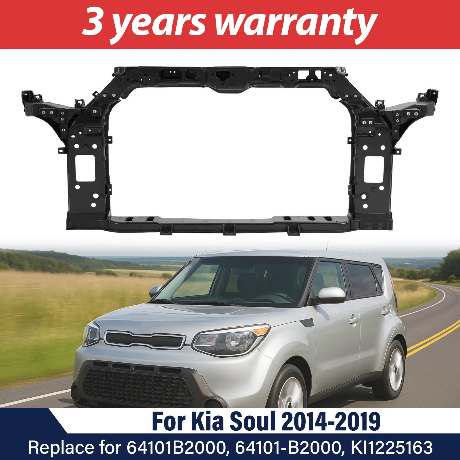 Steel Front Radiator Support Assembly For Kia Soul 2014-2019 #64101B2000