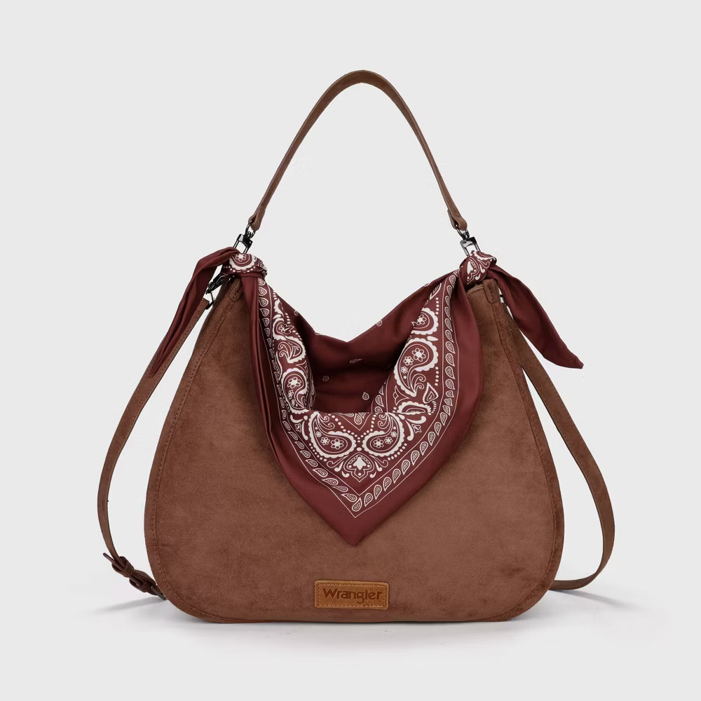 Wrangler Women\'s Bandana Shoulder Bag - Dark Brown