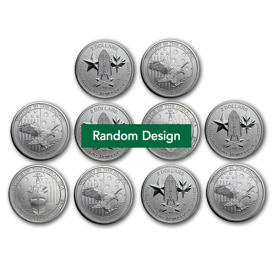 1/2 oz Silver Coin - Random Design - Lot of 10