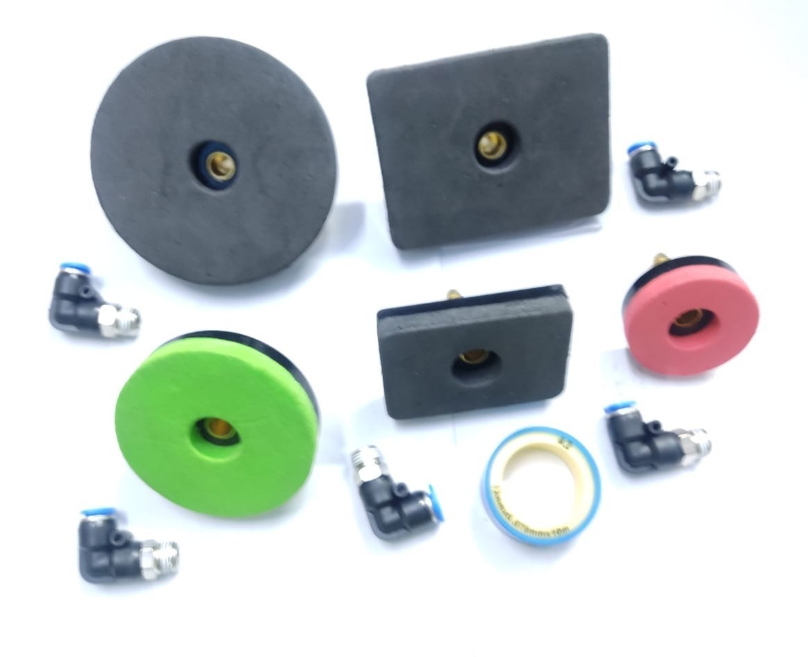 5x Valve Seat Vacuum Tester Pads Kit with 5x Brass Fittings