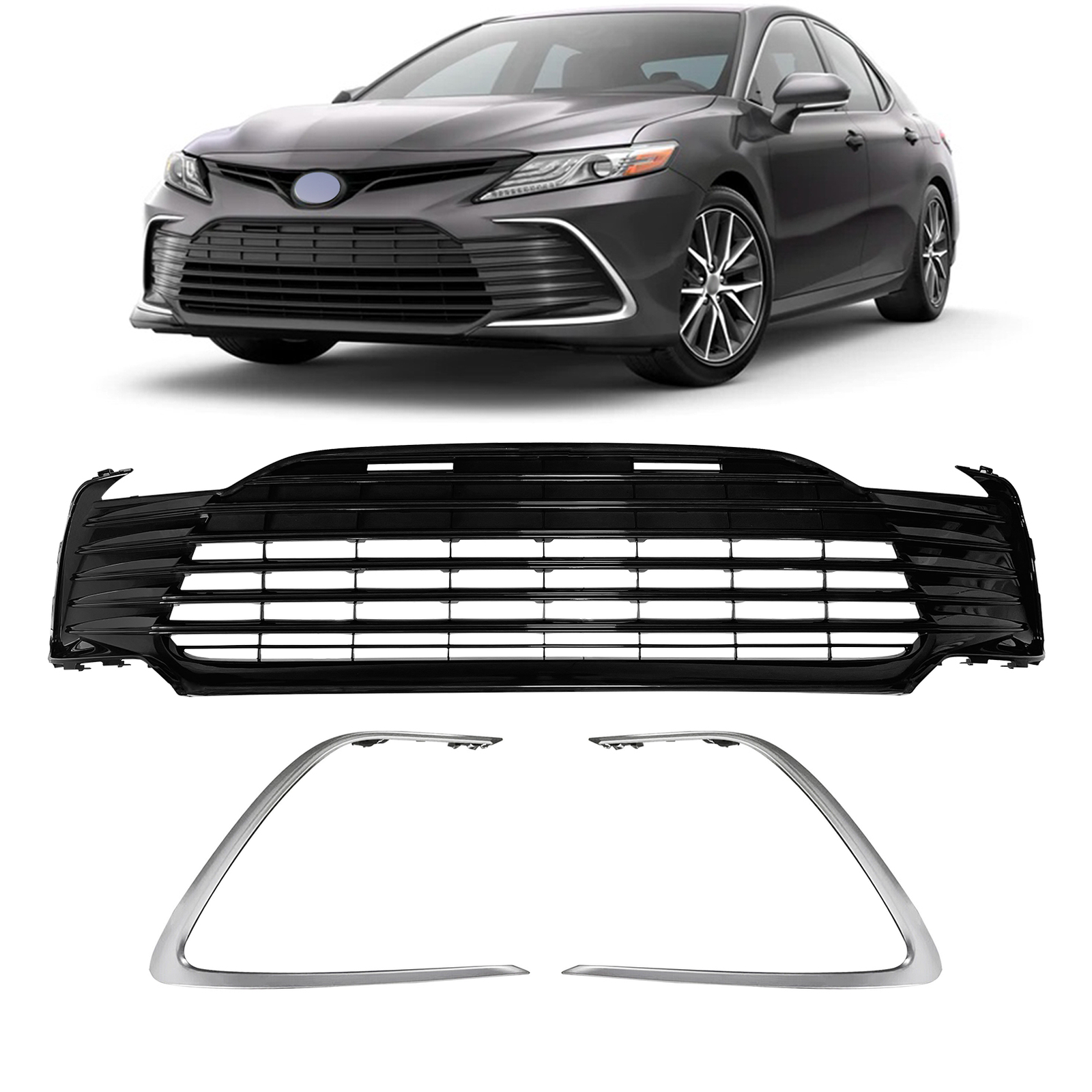 Fit 2021-2024 Toyota Camry LE XLE Front Lower Grill Grille Trim Molding
