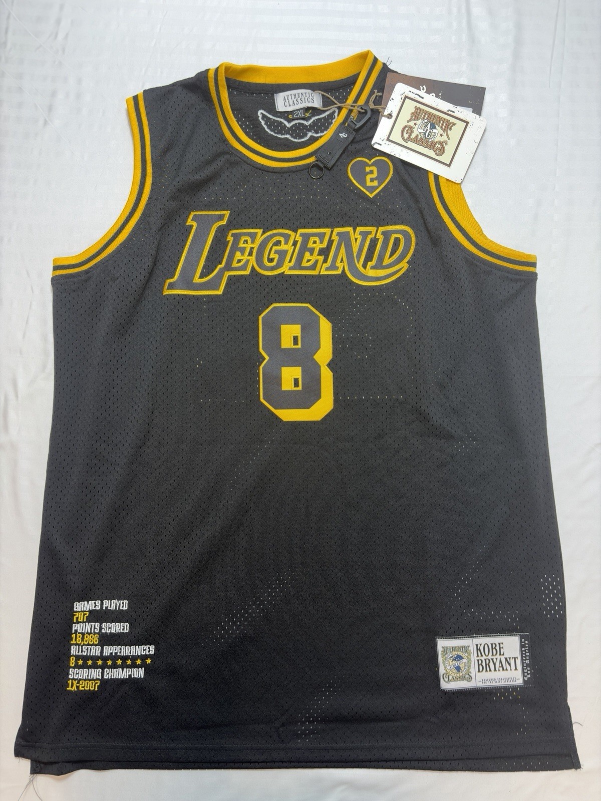 NWT Headgear Classics Legend Mamba Patch Basketball Jersey Men\'s Size 2XL Kobe NWT Headgear Classics Legend Mamba Patch Basketball Jersey Men\'s Size 2XL Kobe